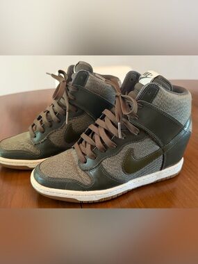 Nike Sky High Wedge Sneakers-Olive Green